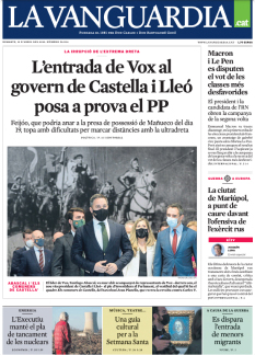 Portada de La Vanguardia del día dd/mm/aaaa